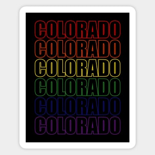 Simple Colorado Rainbow Typography Lettering Text Magnet